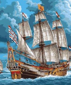 Sail Ship In The Sea - Paint By Number