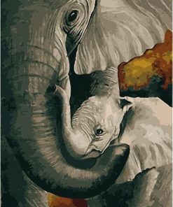 Elephant Mother And Son - Animals Paint By Number