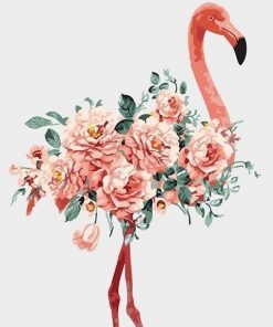 Pink Flowers Flamingo Birds Paint By Numbers