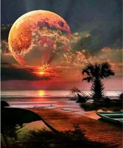 Half Moon Sunset - Landscapes Paint By Number