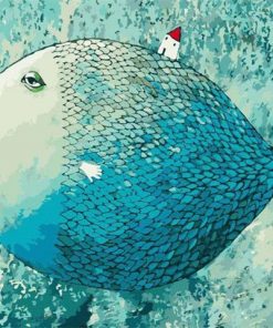 Blue Fish House - Paint By Number