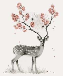 Deer With Flower Antlers - Animals Paint By Number