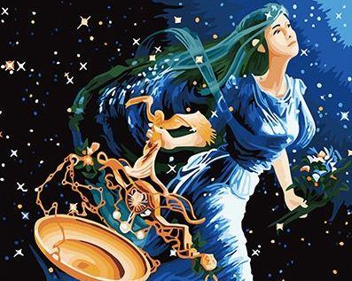 Beautiful Blue Girl - DIY Paint By Numbers - Modern Paint