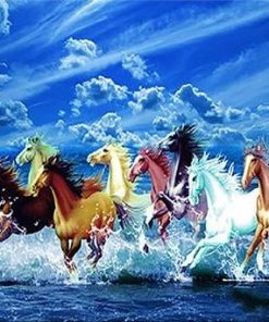 Running Horses In Waves - Animals Paint By Number