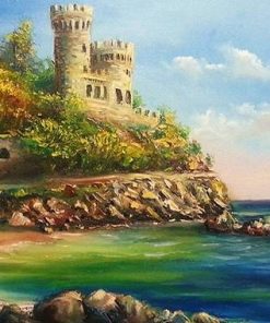Castle On Rocky Beach - Paint By Number