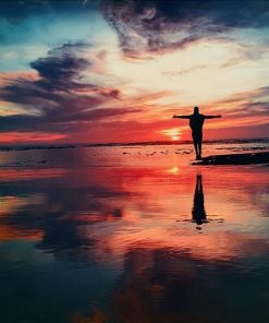 Man Silhouette At Sunset - Paint By Number
