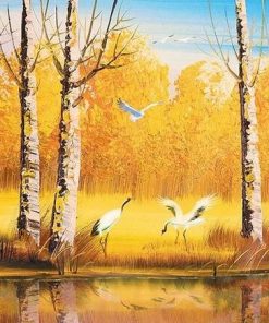 Birch Autumn Forest  - Landscape Paint By Number