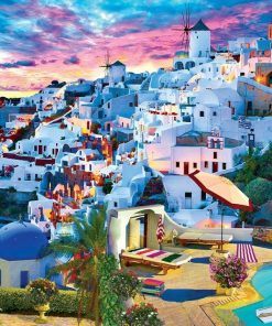 Santorini Buildings - Cities Paint By Number