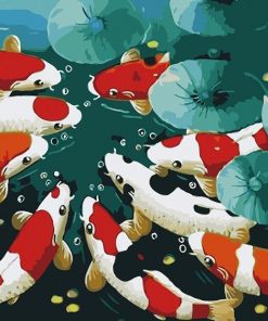 Koi Fish In The Water - Animals Paint By Number