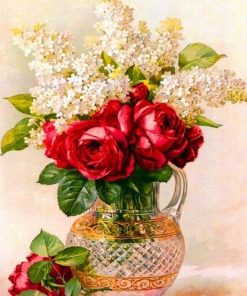 Roses In Vase - Flowers Paint By Number