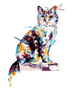 Colorful Splatter Cat - Animals Paint By Number