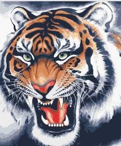 Screaming Siberian Tiger - Animals Paint By Number