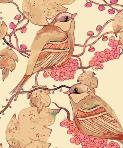 Birds With Flowers Blossom - Paint By Number