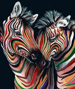 Colorful Zebra Couple - Animals Paint By Number