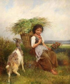 Farm Girl And Her Goat - Paint By Number