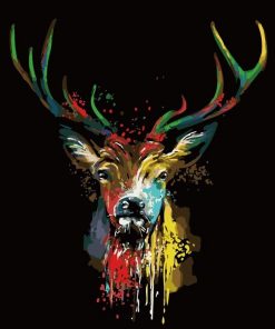 Splatter Colorful Deer - Animals Paint By Number