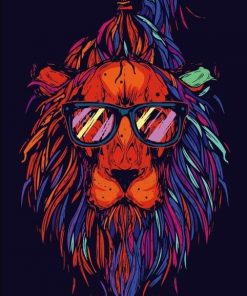Colorful Stylish Lion Art - Animals Paint By Number