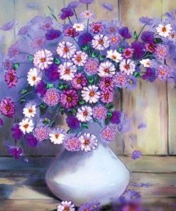 Purple Flowers In The Bottle - Paint By Number