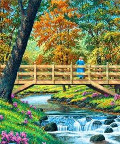 Wooden Bridge Forest - Paint By Number