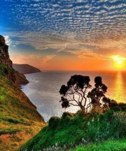 Sunset Beach Mountain - Paint By Number