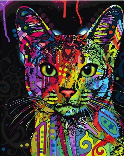 Colorful Mandala Cat Paint By Number
