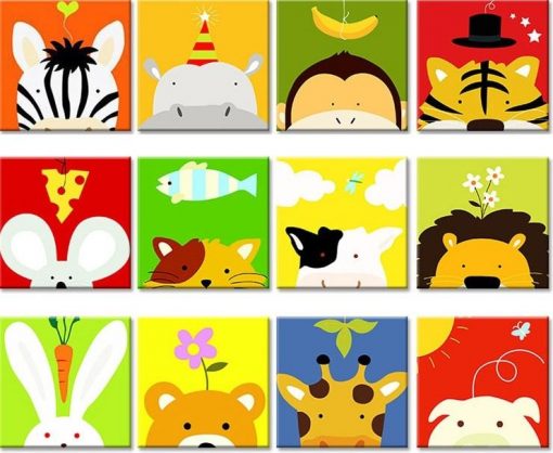 Children Cartoon Animals Paint City - DIY Paint By Numbers - Numeral Paint