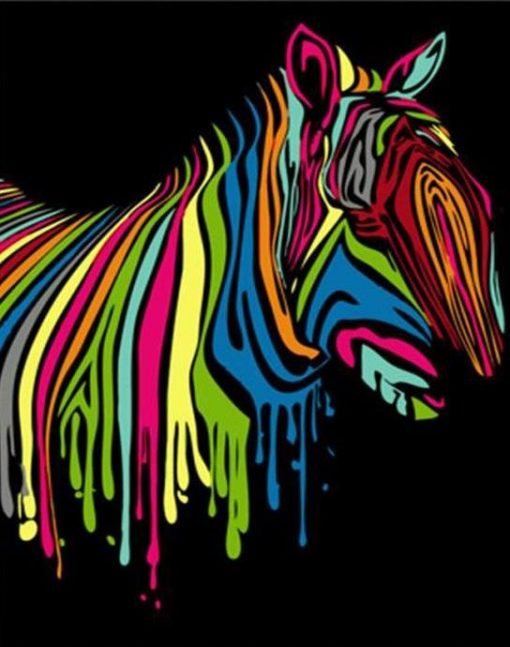 Abstract Zebra Artwork - DIY Paint By Numbers - Numeral Paint