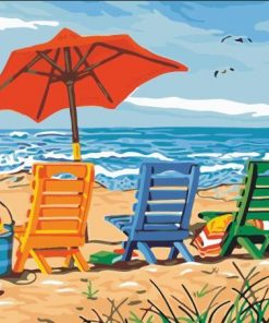 Chairs In The Beach - Paint By Number