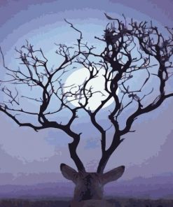 Deer Antlers Tree Branches - Animals Paint By Number