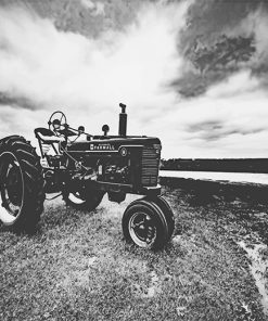 Black And White Tractor Paint by numbers