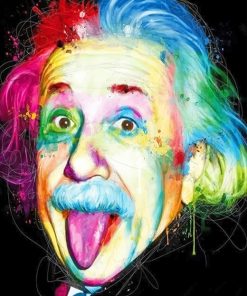 Albert Einstein Rainbow adult paint by numbers