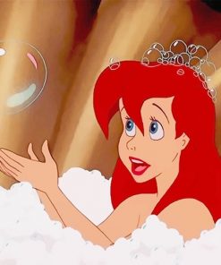 Ariel taking a bath adult paint by numbers