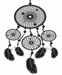 Black Dream Catcher adult paint by numbers