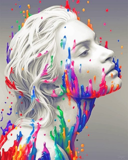 Color splash white woman adult paint by numbers