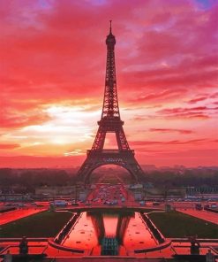 Eiffel Tower Sunset adult paint by numbers