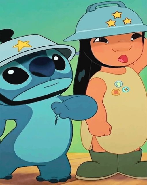 Lilo and stitch army adult paint by numbers