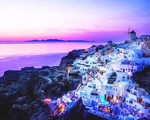 Santorini island Greece adult paint by numbers