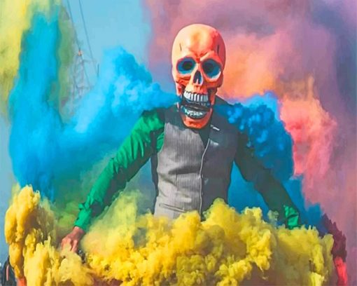 Colorful Smoke Skull Paint by numbers