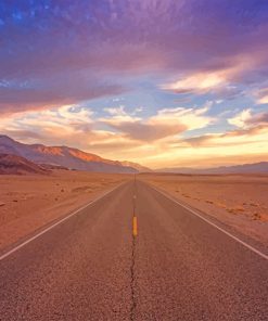 Empty Road purple Sky paint by number