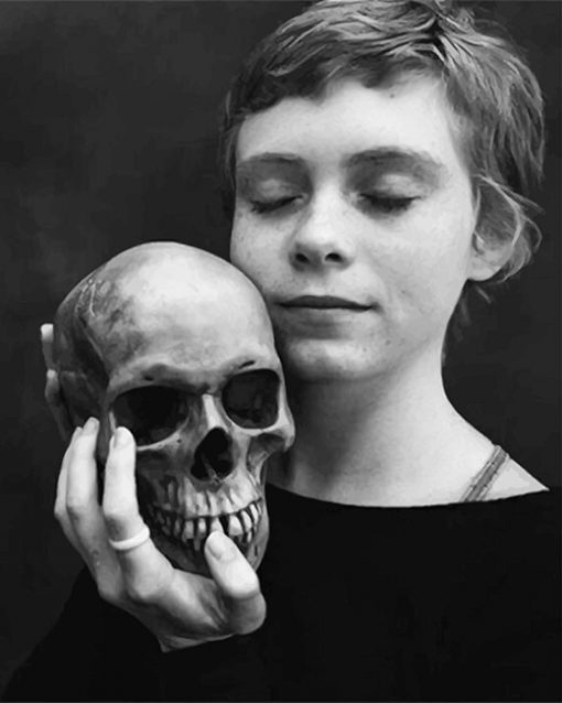 Girl With Skull Photography paint by number