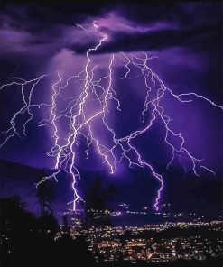 Lightning Purple Sky paint by number