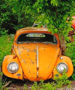 Orange Old Car paint by number