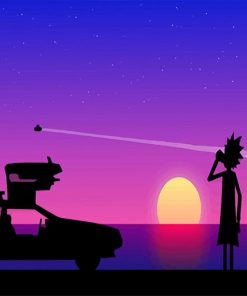 Rick and Morty Silhouette adult paint by number