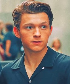 Tom Holland Wearing Black Paint By Numbers