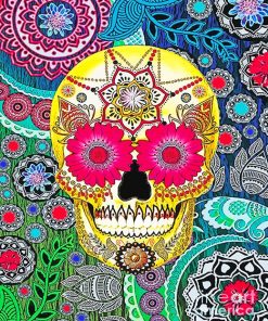 Colorful Mandala Skull Paint By Numbers