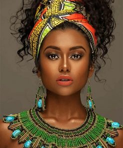 African beautiful woman adult paint by numbers