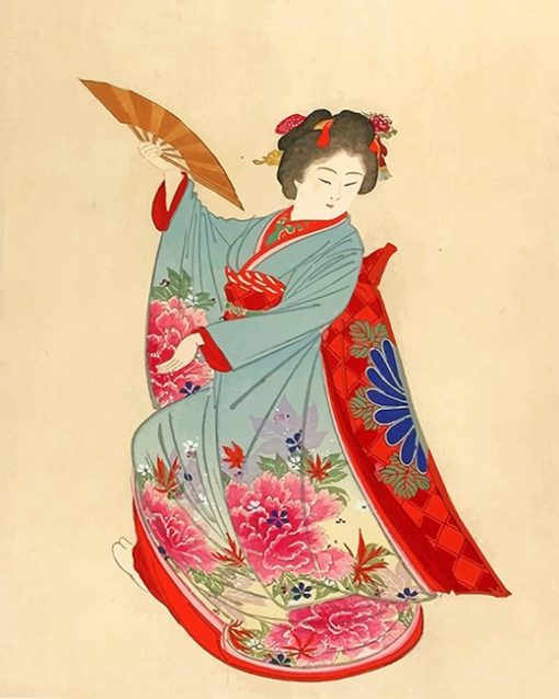 Ancient japan woman dancer adult paint by numbers