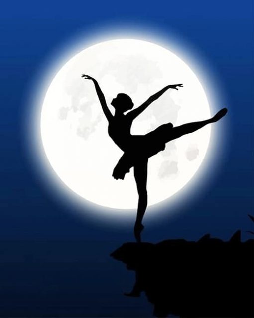 Ballerina silhouette adult paint by numbers