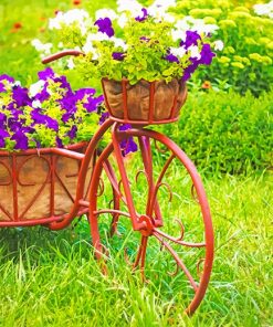 Bicycle Garden Flowers Paint By Numbers