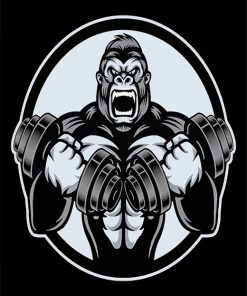 Black And White Strong Gorilla paint by number